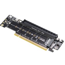 PCIE4.0 PCIe X16 To 2 Ports M2 Bifurcation Extension Adapter Card with X16 Slot
