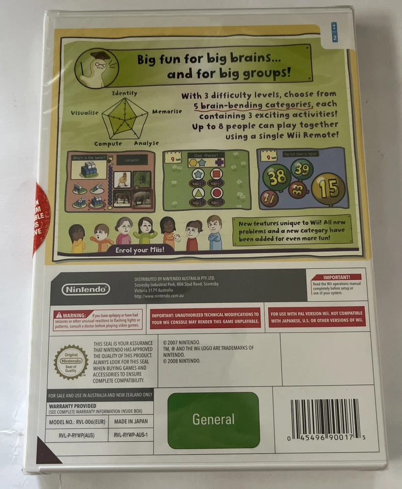 Wii Game | BIG BRAIN ACADEMY | Nintendo PAL | NEW AND SEALED Free  Postage - Image 2 of 2