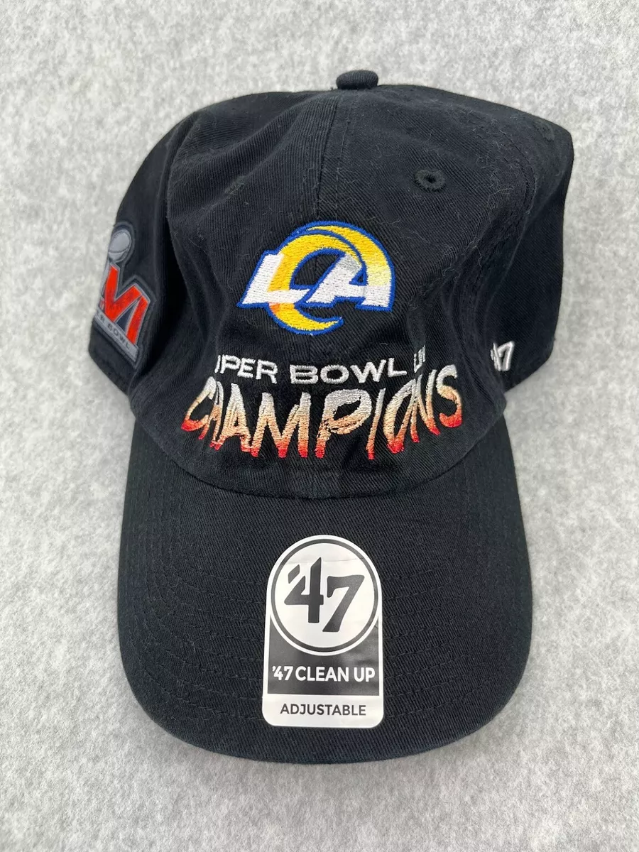 LA Rams Super Bowl LVI 56 Champions Hat Black Adjustable Back 47 Brand NEW