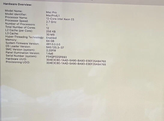 Kit for Mac Pro 2013 6.1 Intel Xeon E5-2697 V2 12 core CPU + 64GB RAM 1886 MHz - Image 3 of 4