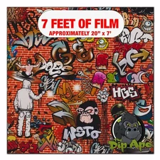 Hydrographic film Graffiti Style Sticker Bomb hydro dipping 7' x 20" hydro dip