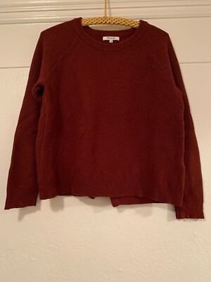 Madewell Brown Rust orange long Raglan sleeve open Wrap Back