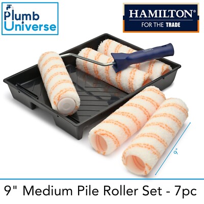 Hamilton For The Trade 9'' Mittelflor Roller Set 7 Stück Dispersions Farbroller