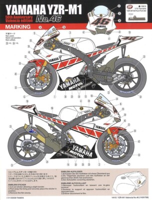 Tamiya Decals 1/12 YAMAHA YZR-M1 50th #46 Cartograf.Item14115 from