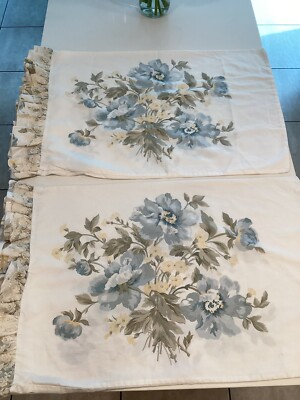 VTG Ellen Tracy Home Pillowcases Shabby Chic Style Standard