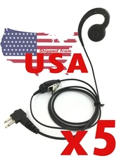 5x Swivel Earpiece w/ PTT Mic for Motorola Radios CP200, CLS1110, CLS1410, EP450