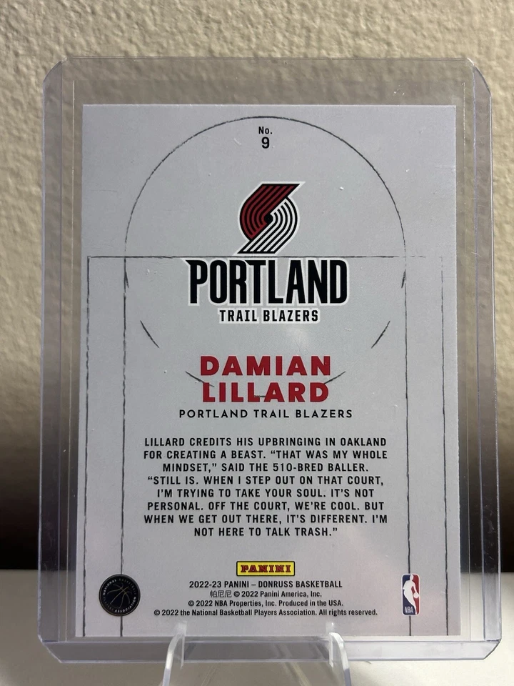 2021-2022, 2022-23 Donruss Craftsmen Damian Lillard No. 9 - Image 4 of 4