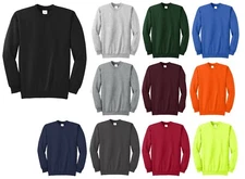 MENS MID-WEIGHT FLEECE, PULLOVER CREW NECK COTTON BLEND SWEATSHIRT, TALL LT-4XLT