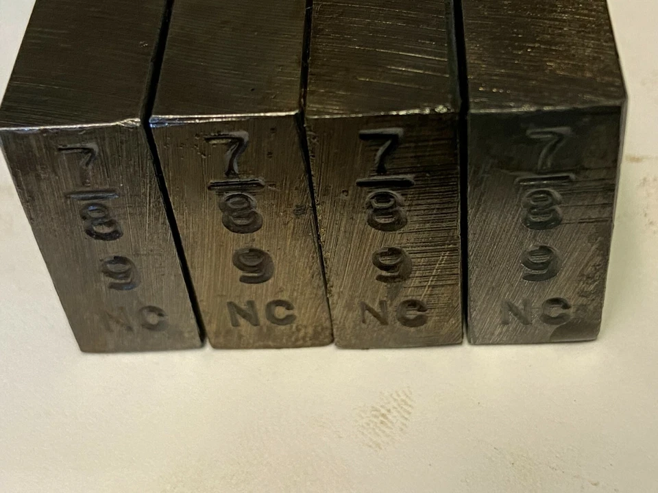 562 OSTER DIES, 7/8-9 HSS, MATCHED SET OF 4, UNUSED BUT  RUST MARKS FROM STORAGE - Image 2 of 4
