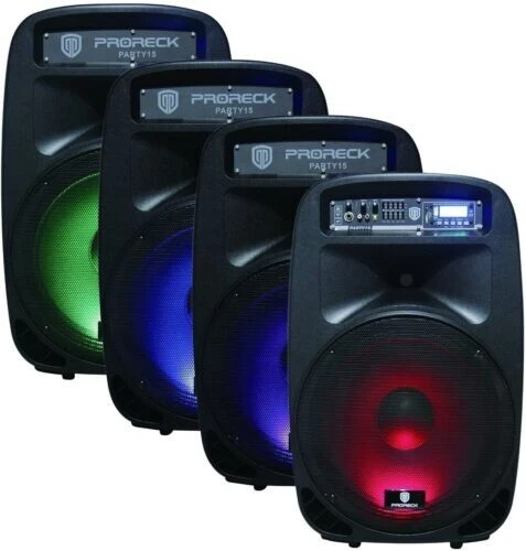 PRORECK PARTY 15 2000W 15" Powered DJ PA Speaker System Bluetooth/USB/SD/LED - Image 2 of 4
