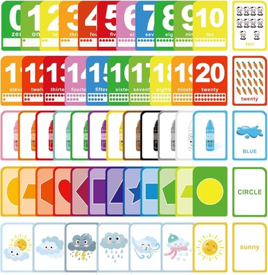ZazzyKid Flash Cards for Toddlers - 52 Double Sides Numbers,... 