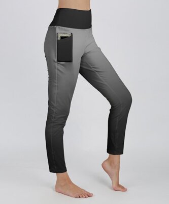 Lily Black & Gray Side-Pocket High-Waist Leggings Size L/XL