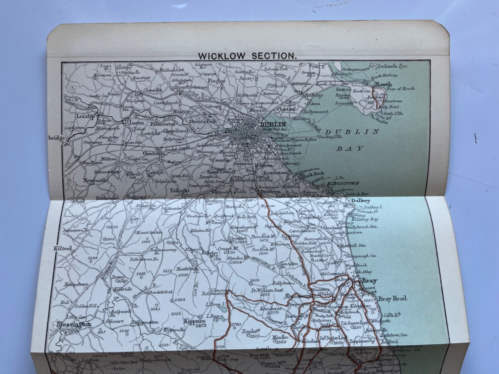 1890 antique map of Dublin to Wicklow Ireland Falak Tayyeb Platinum