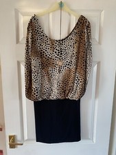 Leopard Print Batwing Dress Size 10
