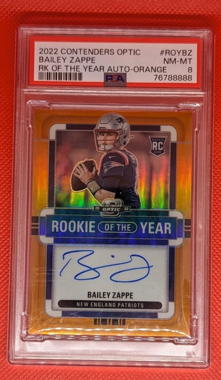 Bailey Zappe Panini Contenders Optic Rookie of the Year Contenders Autographs #ROYBZ Orange