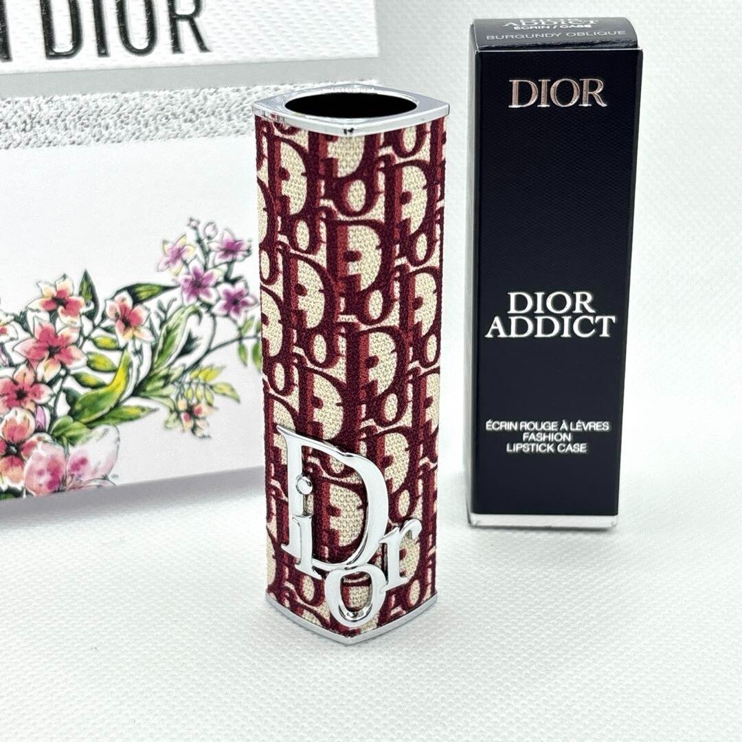 DIOR Addict Lipstick Case LIMITED EDITION BURGUNDY OBLIQUE