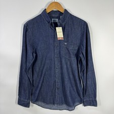 Dockers Dress Shirt Men Small Blue Long Sleeve Button Down Classic Professional