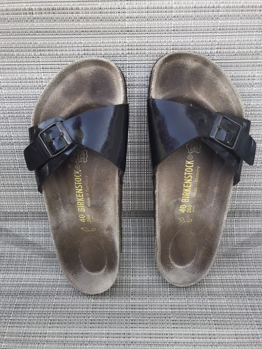 Birkenstock madrid patent best sale black