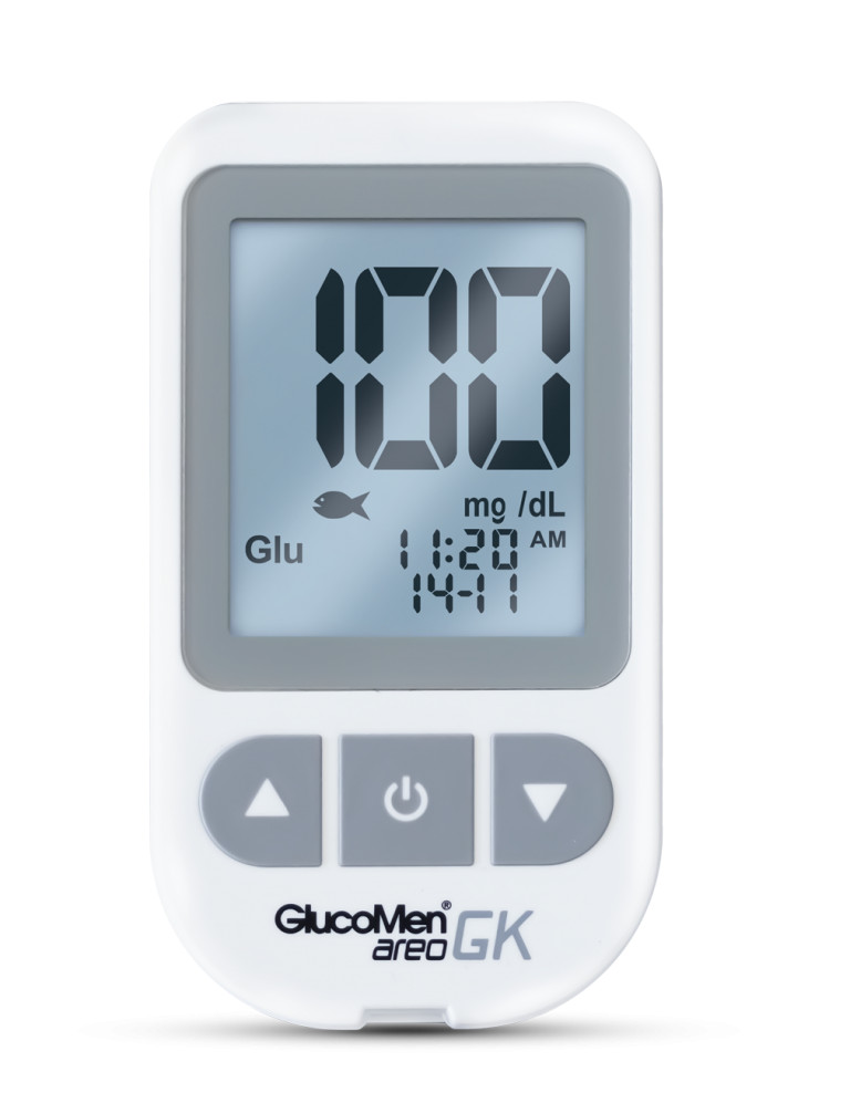 Glucomen Areo GK Blood Glucose & Ketones Monitor/Meter/System + Test Strips