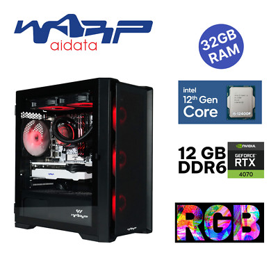 Warp Optima Black INTEL 12400F CPU - 32GB RAM - 1TB SSD - RTX4070 12GB GFK Win11 PRO