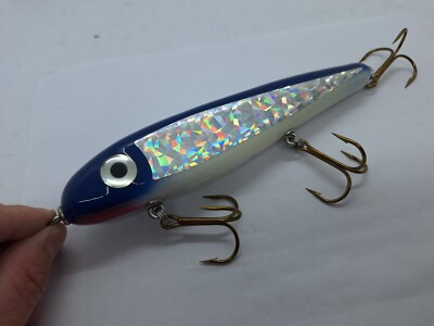 7.5'' Phantom Holo Prizm Blue Back Cisco Glidebait Jerkbait Musky Lure