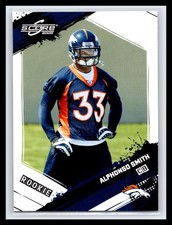 2009 Score #305 Alphonso Smith Base Rookie Card RC Denver Broncos. rookie card picture