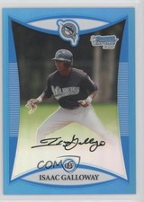 2008 Bowman Draft Prospects Chrome Blue Refractor 32/99 Isaac Galloway 0f6