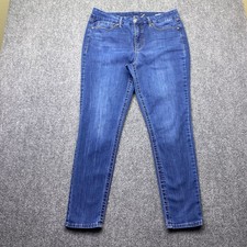 Seven7 Womens Skinny Jeans Medium Wash Blue Denim Size 14 Stretch Slim Fit