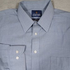 Stafford Travel Performance Super Shirt Men  s 16 34-35 Button-Up Long Sleeve