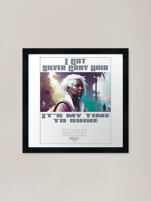 [Black sister] I got silver grey ha gerahmtes Wandbild Poster Leinwanddruck Bild