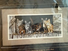 Dimensions Counted Cross Stitch Kit "Barnyard Kitties"  Barely Started  