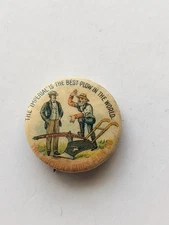 1896 Imperial Plow Bucher Gibbs Co 7/8” Celluloid Advertising Pinback Button
