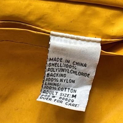 Vintage Marlboro Coat Mens Medium Yellow Brown Reversible PVC Rain