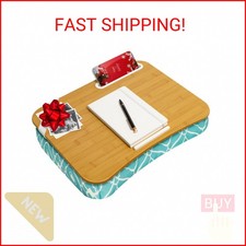 LAPGEAR Designer Lap Desk with Phone Holder and Device Ledge - Aqua Trellis - Fi