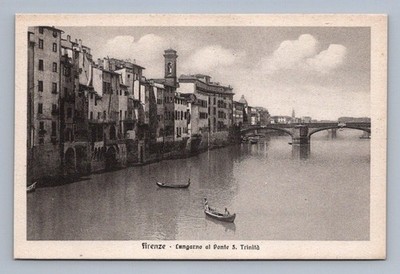 Antique Italy Postcard Firenze Lungarno al Ponte S. Trinita 1910s