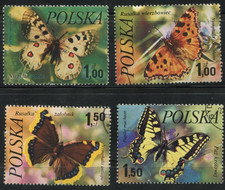 Poland Butterfly Set Used 4v 1zl–1.50zl Apollo Swallowtail