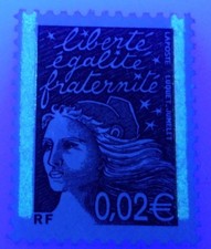 FRANCE 2002 TIMBRE 3444D VARIETE' 2 BANDES PHOSPHORE MARIANNE LUQUET neuf** MNH
