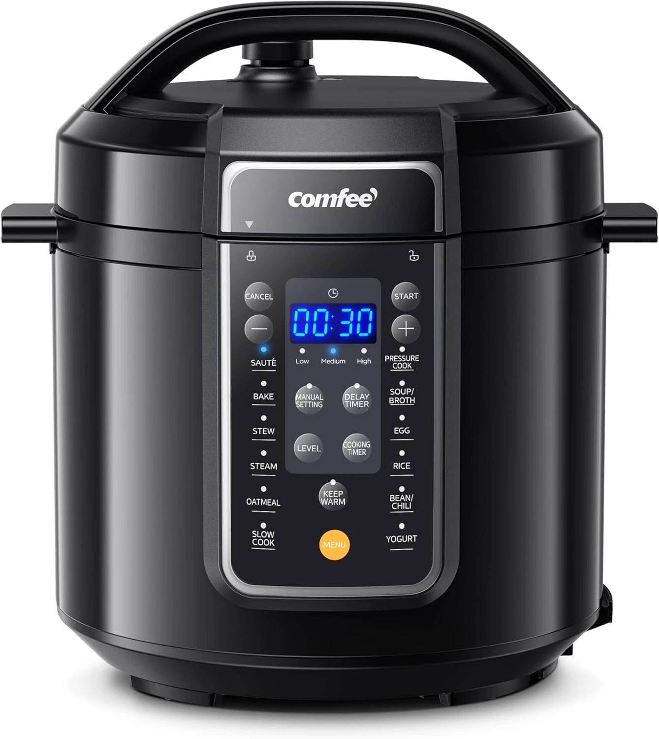 COMFEE’ 9-in-1 Electric Pressure Cooker, 14 Presets Instant 6 Quarts, Black