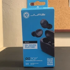 JLab Go POP+ True Wireless Bluetooth Earbuds, In-Ear Headphones - Brand New