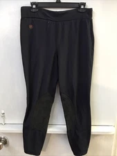 Ariat Pull-On Riding Knee Patch Tights Breeches Women’s Black Size L