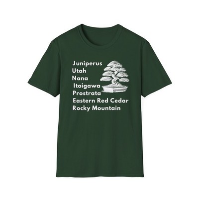 Juniper Bonsai Tree Varieties Types Softstyle T-Shirt, Bonsai Word Art Itoigawa