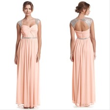 New! ADRIANNA PAPELL ~Size 4~ Sequin Rhinestone Gown Dress Blush Retail $209