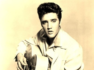 Elvis Presley Classic Guitar Portrait Sepia Studio Picture Photo 5x7