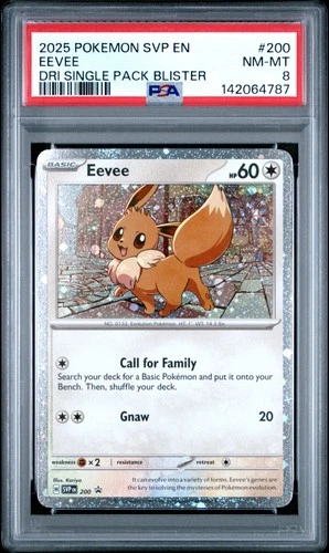 4787 Eevee 2025 Pokemon Destined Rivals Single Blister Promo - SVP EN #200 PSA 8