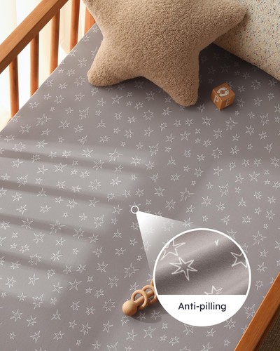 Pack and Play Sheets Fitted 3 Pack, Sheets, Blue Gray Planet - 第 4/7 張圖片