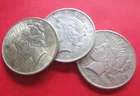 Lot of 3 Silver Peace $1 Dollars U.S.  Coin Liberty & Eagle No Reserve Auction