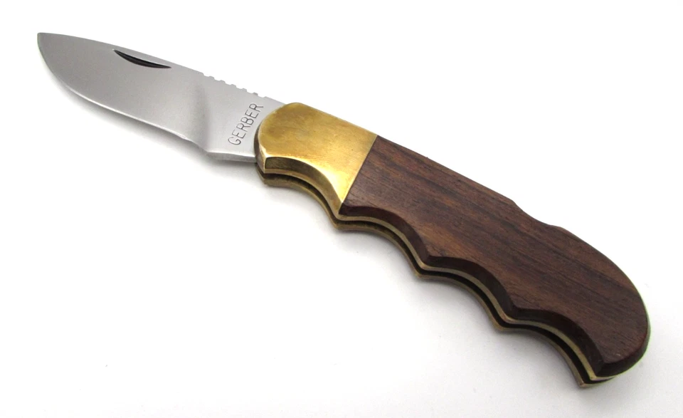 Vintage Gerber Magnum Hunter Folding Knife w/ Sheath VG-EXC 4.5"/3.75" USA - Image 4 of 4