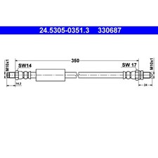 Bremsschlauch ATE 24.5305-0351.3 für Ford KA