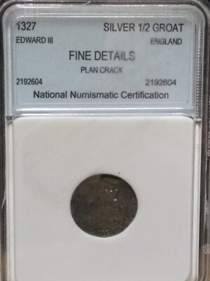 Edward III   England 1/2 Groat 1327 Silver