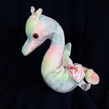 TY Beanie Baby NEON the Rainbow Pastel Seahorse 1999 Ocean Creature Retired MTs